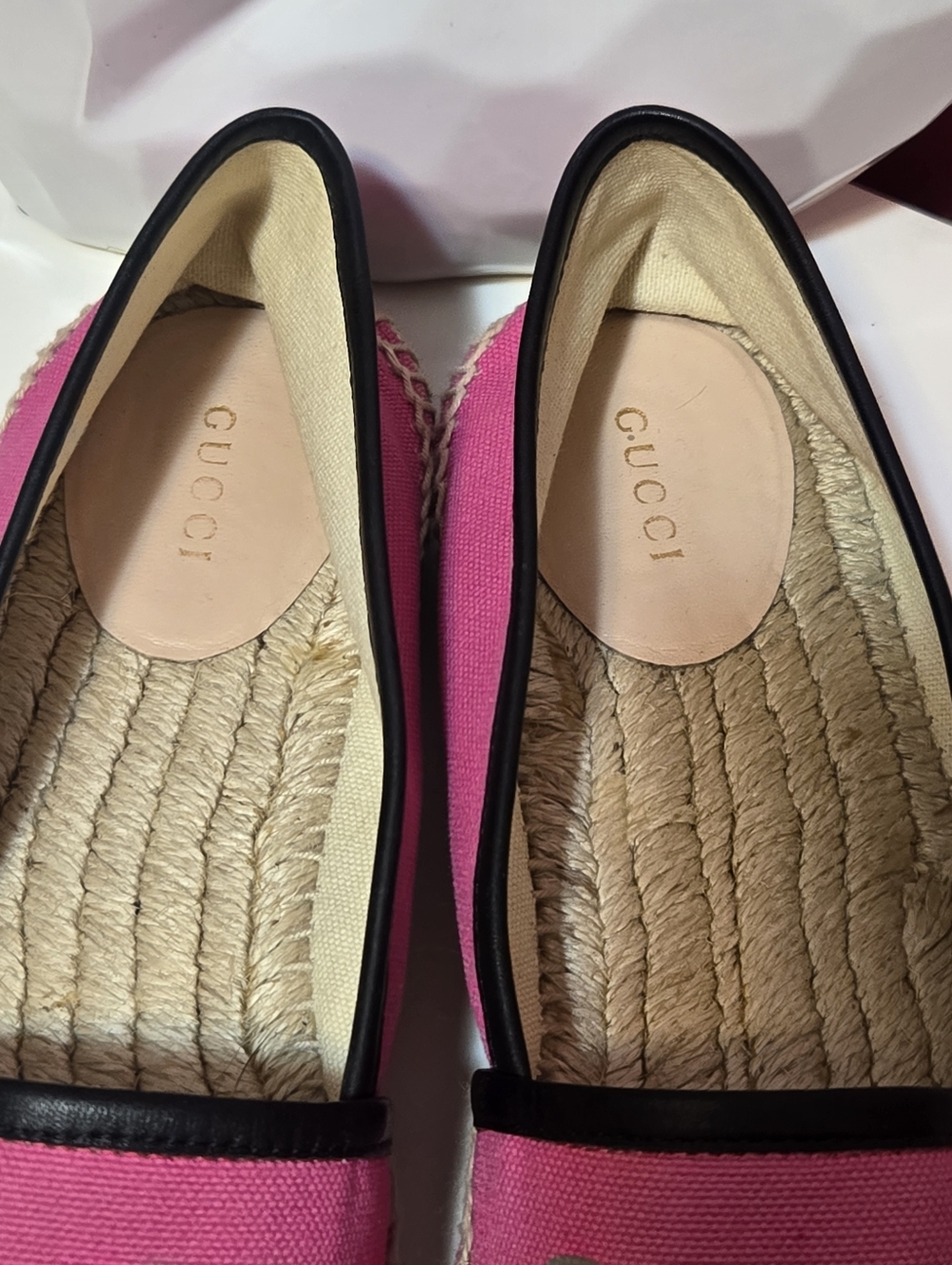 EUC GuccI Pilar Pink Canvas Logo Espadrilles Size 10 USA - Picture 7 of 12